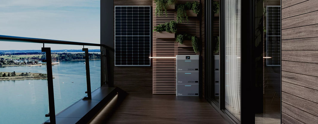 Deye AE-FS2.0-2H2 balcony power plant with 2kWh LiFePO4 battery storage for European apartments
